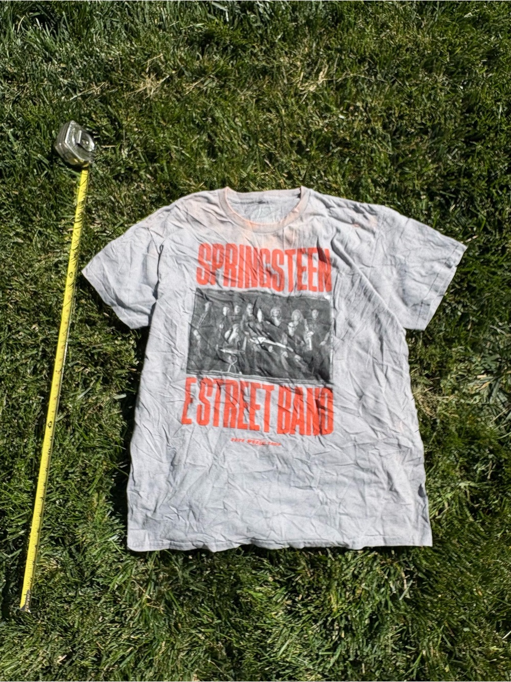 Springsteen E Street Band Graphic Tee - Light Gray with Orange Print